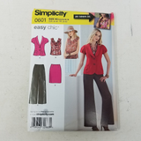 Simplicity Easy Chic Sewing Pattern 0601 Pants Skirt Uncut Womens 6 8 10 12 14