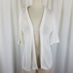 Joseph A. Crochet Loose Knit Fishnet Look Mesh Open Front Wrap Sweater Womens M