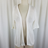 Joseph A. Crochet Loose Knit Fishnet Look Mesh Open Front Wrap Sweater Womens M