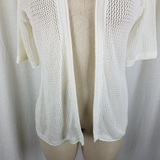 Joseph A. Crochet Loose Knit Fishnet Look Mesh Open Front Wrap Sweater Womens M