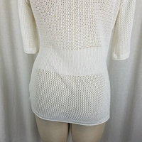 Joseph A. Crochet Loose Knit Fishnet Look Mesh Open Front Wrap Sweater Womens M