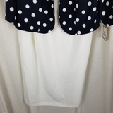 Maya Brooke Polka Dot Printed Short Jacket & Tank Dress Set Womens 16 Navy White