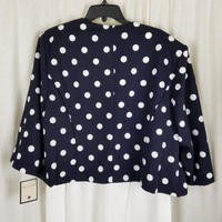 Maya Brooke Polka Dot Printed Short Jacket & Tank Dress Set Womens 16 Navy White
