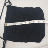 Vintage Black Velvet Embroidered Flowers Shoulder Bag Cinch Drawstring Purse