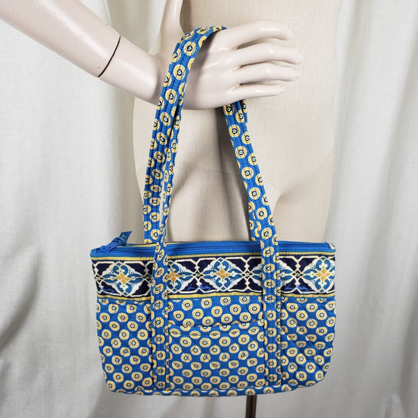 Vera Bradley Riviera Blue Little Betsy Shoulder Tote Handbag Purse Retired 2008