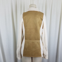 Liz Claiborne Angora Wool Faux Suede Bodice Sweater Jacket Shacket Womens L Tan