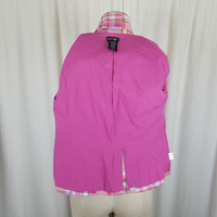 Lord & Taylor Patchwork Madras Plaid Jacket Blazer Womens 2 3/4 Sleeves Pink