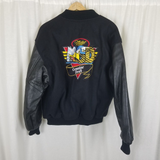 Miller Genuine Draft MGD Wool Leather Bomber Jacket Mens L Vintage MV Sport 90s