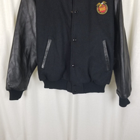 Miller Genuine Draft MGD Wool Leather Bomber Jacket Mens L Vintage MV Sport 90s