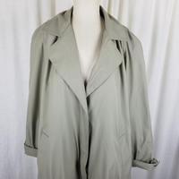 Vintage Fog by London Fog Funnel Neck Long Trench Coat Womens 10R Tan Khaki