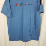 Vintage Budweiser King of Beers Embroidered Rainbow Pride TShirt Mens XL 90s USA