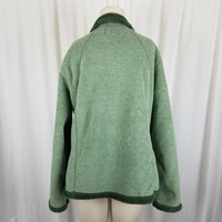 Laura Scott Faux Fur Lined Fleece Windbreaker Jacket Womens XL Contrast Green