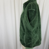 Laura Scott Faux Fur Lined Fleece Windbreaker Jacket Womens XL Contrast Green