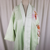 Vintage Japanese Kimono Robe Maxi Tsuzura Lined Weighted Silk Asian Boxes Print