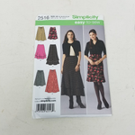 Simplicity Sewing Easy Pattern Ruffle Skirt 2516 Womens 16 18 20 22 24 New UNCUT