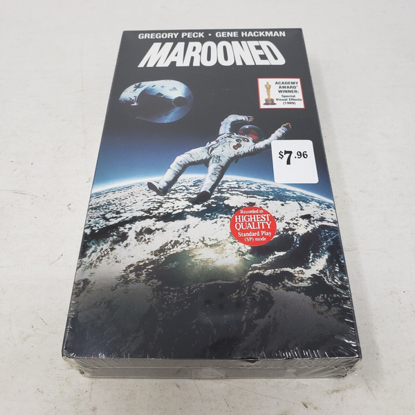 Marooned Gregory Peck Gene Hackman VHS Tape New Factory Sealed Movie Watermarks