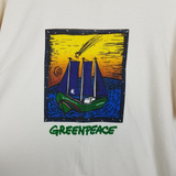 Vintage Greenpeace Rainbow Warriors TShirt Mens XL 80s Save the Whales Organic