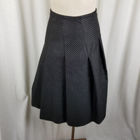 Martin Grant Paris Textured Pleated Short Twirl Skirt Womens M Gold Metallic
