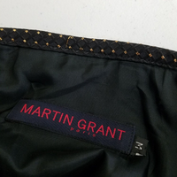 Martin Grant Paris Textured Pleated Short Twirl Skirt Womens M Gold Metallic
