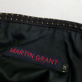 Martin Grant Paris Textured Pleated Short Twirl Skirt Womens M Gold Metallic