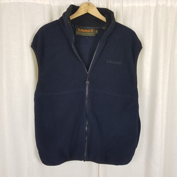 Vintage Timberland Fleece Vest Full Zip Up Lightweight Mens M Outdoor Adventure