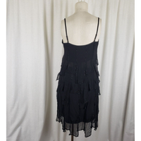 NWT She's 1920's Look Black Silk Flapper Handkerchief Skirt & Top Set Womens M