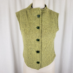 Jones Limited Band Collar Merino Wool Silk Button Up Outdoor Vest Womens XS