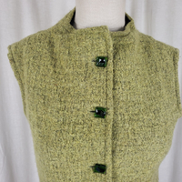 Jones Limited Band Collar Merino Wool Silk Button Up Outdoor Vest Womens XS