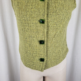 Jones Limited Band Collar Merino Wool Silk Button Up Outdoor Vest Womens XS