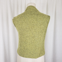 Jones Limited Band Collar Merino Wool Silk Button Up Outdoor Vest Womens XS