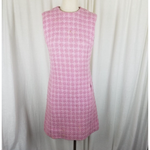 Vintage Mid Century Mod Victor  of Hong Kong Woven Boucle Sheath Dress Womens S