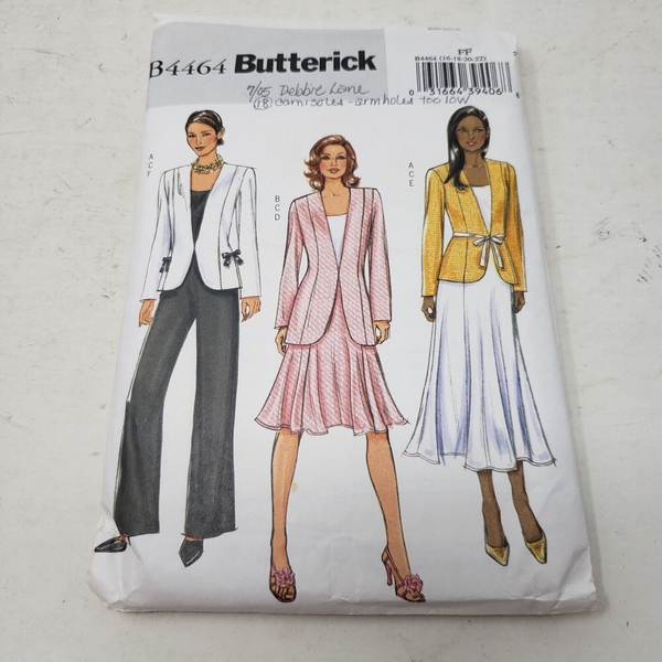 B4464 Butterick Womens Pants skirt top Jacket Sewing Pattern Size 16-18-20-22 FF