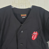 Vintage The Rolling Stones Embroidered Patch Baseball Jersey Mens L Brockum Lips