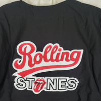 Vintage The Rolling Stones Embroidered Patch Baseball Jersey Mens L Brockum Lips