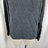 Coldwater Creek Cowl Neck Turtleneck Sweater Womens S Abstract Knit Charcoal