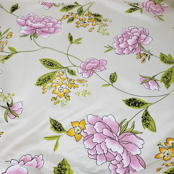 Vintage Thane Azalea Fabric Shabby Floral Chic MCM Flowers Material 7+ yards 70s