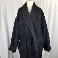 Vintage Rupp & Taureck Couture Leather Alpaca Wool Fur Maxi PeaCoat Womens 40 XL