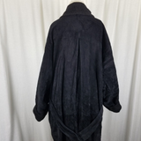 Vintage Rupp & Taureck Couture Leather Alpaca Wool Fur Maxi PeaCoat Womens 40 XL