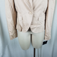 Apostrophe Musee D'orsay  Biscotti Cropped Jacket Blazer Womens 12 Stretch Tan