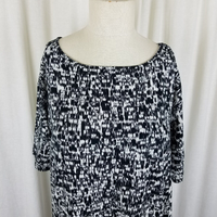 J.Jill Wearever Collection Stretch Shift Dress Womens M Black & White Abstract