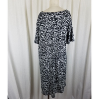 J.Jill Wearever Collection Stretch Shift Dress Womens M Black & White Abstract