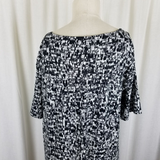 J.Jill Wearever Collection Stretch Shift Dress Womens M Black & White Abstract