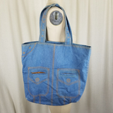 Vintage Gap Denim Blue Jean Pants Look Large Tote Bag 2004 Cotton