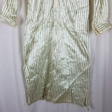 Antique French Satin Long Night Dress Shirt Mens Womens Unisex XS S Pinstripes