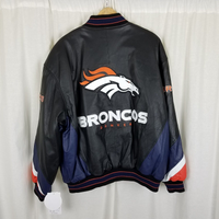 Vintage GG-III Carl Banks Denver Broncos Leather Bomber Jacket Mens XL Patch 90s