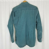 Canadian Outdoors Green Chambray Denim Jean LS Shirt Mens L XL Embroidered Bear