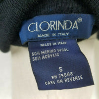 Clorinda Merino Wool Cardigan Sweater Jacket Womens S Black Collared Italy Top