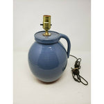 Gris Pottery Vintage Handled Jug Blue Terracotta Table Lamp 1986 10" Signed IL