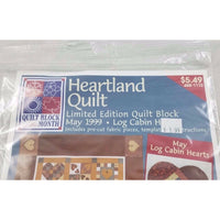 JoAnn Heartland Quilt Block May 1999 Log Cabin Hearts Vintage Sealed Limited Ed