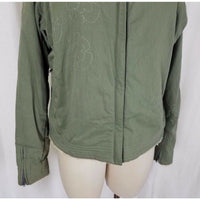 Mountain Hardwear Embroidered Floral Canvas Shearling Fleece Collar Womens sz M